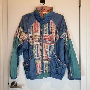 Vintage 90s Multicolor Windbreaker Tracksuit Jacket Grannycore